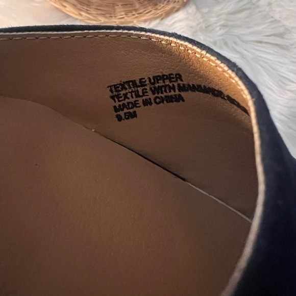 Loft // Navy Blue Wedge Strappy Heels - Picture 2 of 5